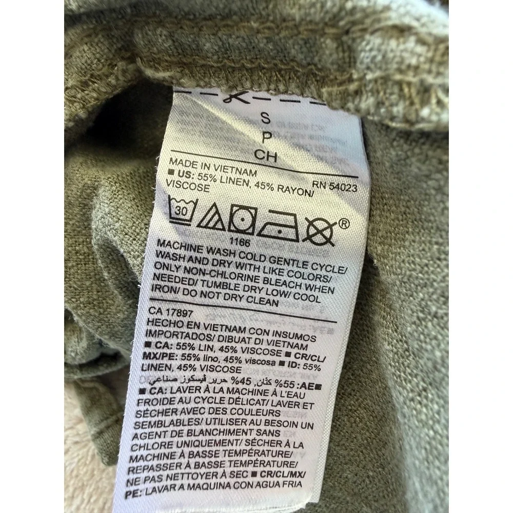 Old Navy Linen Blend Shorts Womens Small Green Drawstring Utility Pockets Z672